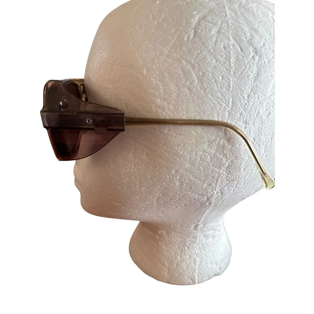 Vintage AO Safety‎ F6000 Medium Amber Brown Aviator with Side Shields Z87 2 ANSI